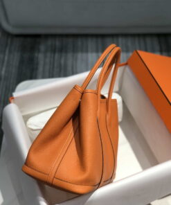 Replica Hermes Orange Clemence Garden Party 30cm Bag H239039 2