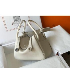 Replica Hermes Lindy 26cm Designer Tote Shoulder Bags Wihte Silver