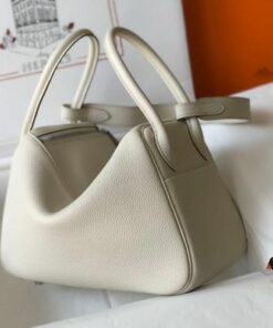 Replica Hermes Lindy 26cm Designer Tote Shoulder Bags Wihte Silver 2