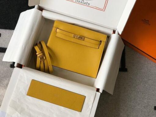 Replica Hermes Kelly Danse 22cm Leather Bag 20357 Yellow 2