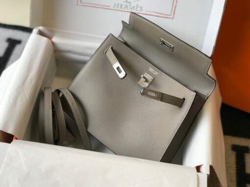 Replica Hermes Kelly Danse 22cm Leather Bag 20356 Gray 4