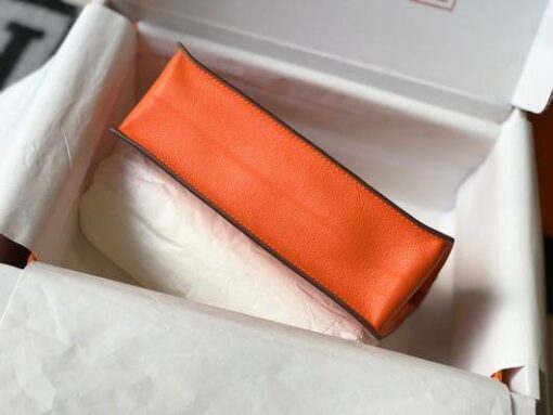 Replica Hermes Kelly Danse 22cm Leather Bag 20355 Orange 5