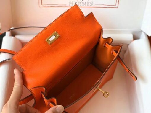 Replica Hermes Kelly Danse 22cm Leather Bag 20355 Orange 8