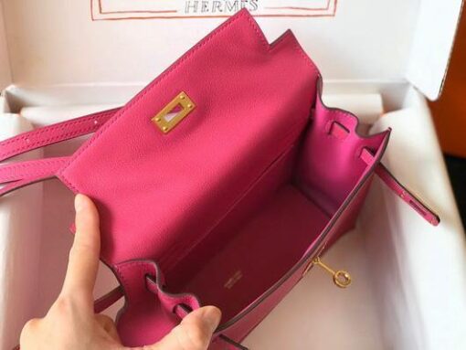 Replica Hermes Kelly Danse 22cm Leather Bag 20351 Plum 8