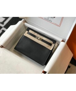 Replica Hermes Kelly 22cm of Danse Leather Bag 20350 Black