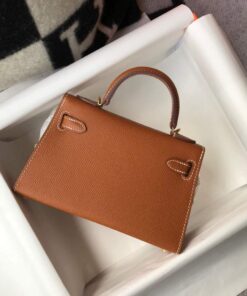 Replica Hermes Kelly Bag Hermes 19CM Epsom Shoulder Mini Bag Tan 20467