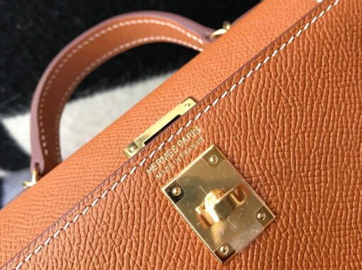 Replica Hermes Kelly Bag Hermes 19CM Epsom Shoulder Mini Bag Tan 20467 5