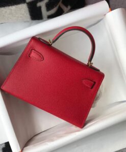 Replica Hermes Kelly Bag Hermes 19CM Epsom Shoulder Mini Bag Red 20465