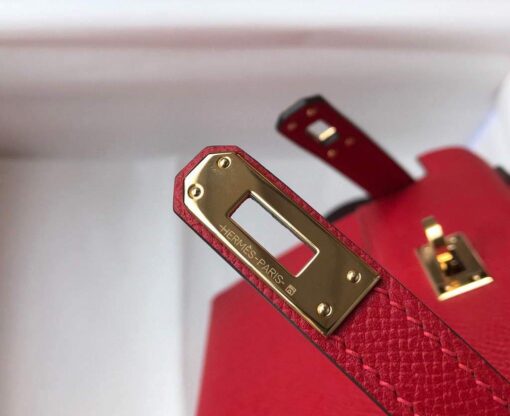 Replica Hermes Kelly Bag Hermes 19CM Epsom Shoulder Mini Bag Red 20465 5