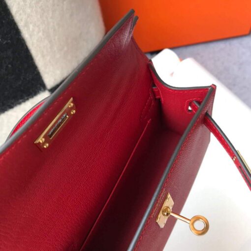 Replica Hermes Kelly Bag Hermes 19CM Epsom Shoulder Mini Bag Red 20465 8