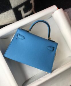 Replica Hermes Kelly Bag Hermes 19CM Epsom Shoulder Mini Bag Middle blue 20469