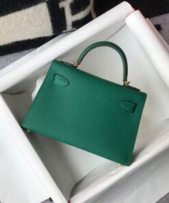 Replica Hermes Kelly Bag Hermes 19CM Epsom Shoulder Mini Bag Green 20471