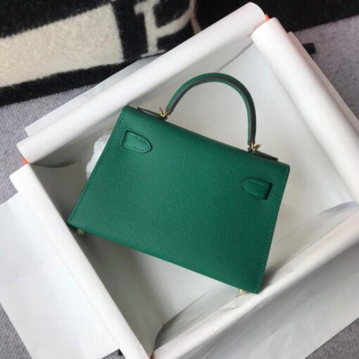 Replica Hermes Kelly Bag Hermes 19CM Epsom Shoulder Mini Bag Green 20471