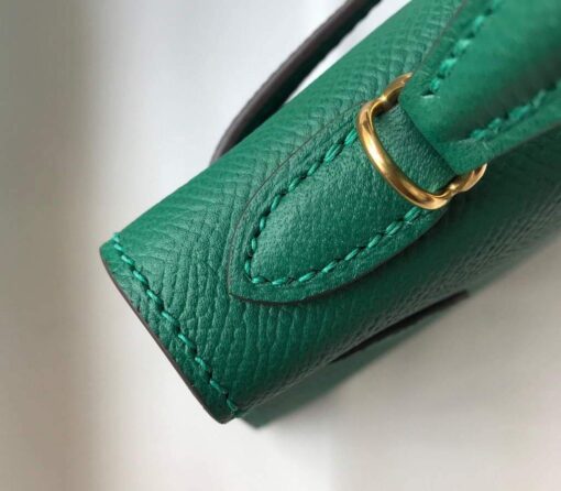 Replica Hermes Kelly Bag Hermes 19CM Epsom Shoulder Mini Bag Green 20471 5