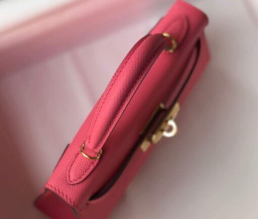 Replica Hermes Kelly Bag Hermes 19CM Epsom Shoulder Mini Bag Dark pink 20472 7