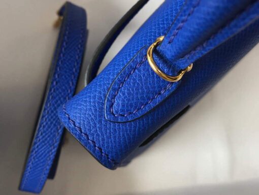 Replica Hermes Kelly Bag Hermes 19CM Epsom Shoulder Mini Bag Dark Blue 20475 6