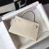 Replica Hermes Kelly Bag Hermes 19CM Epsom Shoulder Mini Bag Beige Gold buckle 20458 10