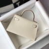 Replica Hermes Kelly Bag Hermes 19CM Epsom Shoulder Mini Bag Apricot 20466 10