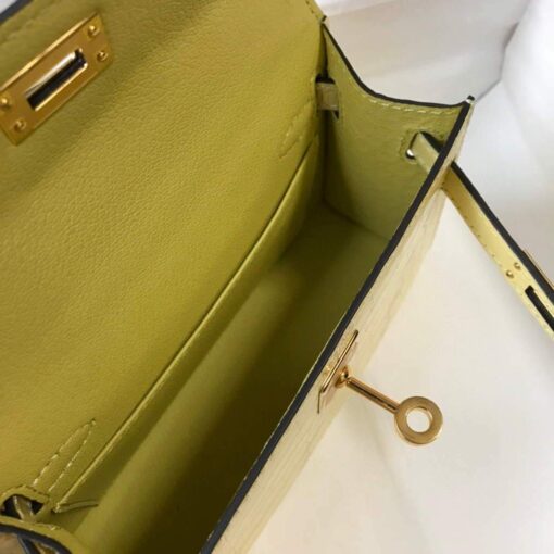 Replica Hermes Kelly Bag Designer Hermes 19CM Shoulder Mini Bag Yellow 20451 8