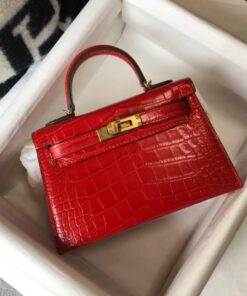 Replica Hermes Kelly Bag Designer Hermes 19CM Shoulder Mini Bag Red 20454