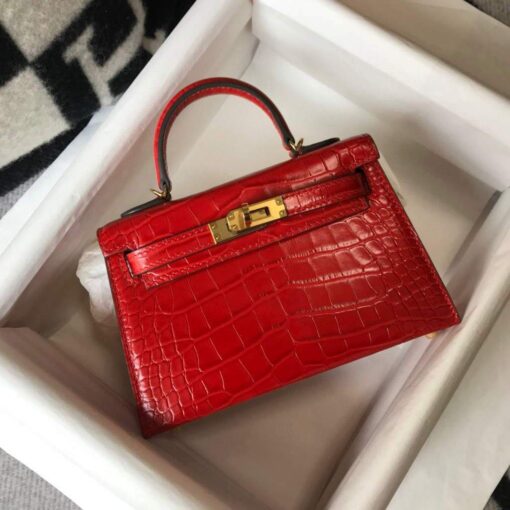 Replica Hermes Kelly Bag Designer Hermes 19CM Shoulder Mini Bag Red 20454