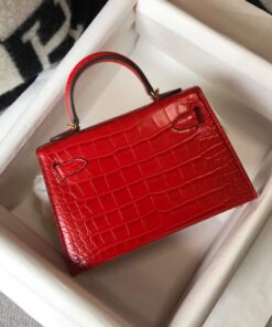 Replica Hermes Kelly Bag Designer Hermes 19CM Shoulder Mini Bag Red 20454 2