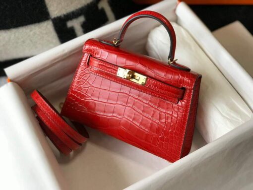 Replica Hermes Kelly Bag Designer Hermes 19CM Shoulder Mini Bag Red 20454 3