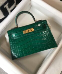 Replica Hermes Kelly Bag Designer Hermes 19CM Shoulder Mini Bag Green 20452