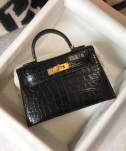 Replica Hermes Kelly Bag Designer Hermes 19CM Shoulder Mini Bag Black 20450