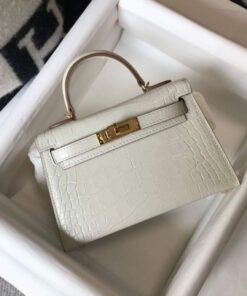 Replica Hermes Kelly Bag Designer Hermes 19CM Shoulder Mini Bag Beige 20453