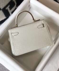 Replica Hermes Kelly Bag Designer Hermes 19CM Shoulder Mini Bag Beige 20453 2