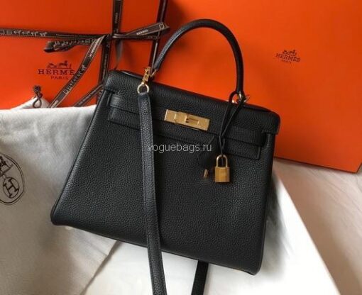 Replica Hermes Kelly Danse 20318 Designer Tote Shoulder Strap Bag 28 32cm Black 17