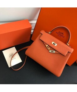 Replica Hermes Kelly Danse 20313 Designer Tote Shoulder Strap Bag Orange