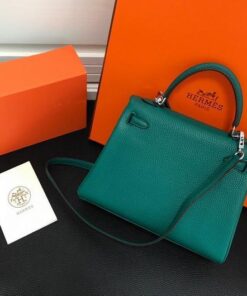 Replica Hermes Kelly Danse 20312 Designer Tote Shoulder Strap Bag Dark Green 2