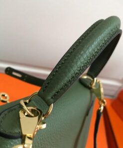 Replica Hermes Kelly Danse 20311 Designer Tote Shoulder Strap Bag Green 2