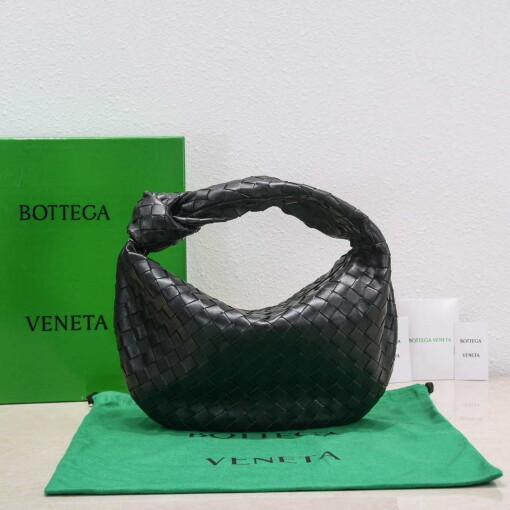 Replica Bottega Veneta BV 690225 Teen Jodie intrecciato leather shoulder bag Black