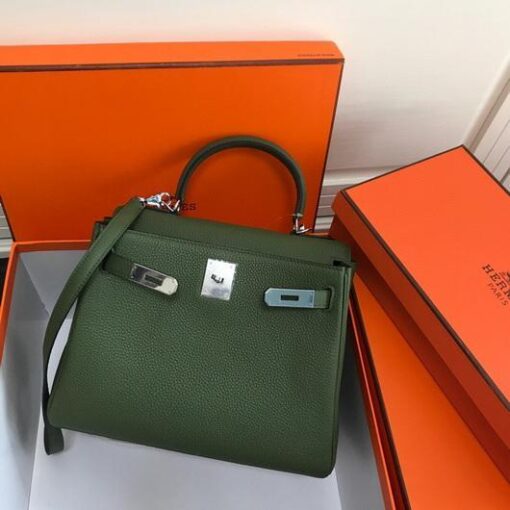 Replica Hermes Kelly Danse 20311 Designer Tote Shoulder Strap Bag Green 6