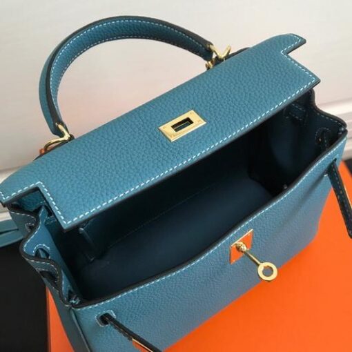 Replica Hermes Kelly Danse 20310 Designer Tote Shoulder Strap Bag Blue 5