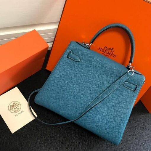 Replica Hermes Kelly Danse 20310 Designer Tote Shoulder Strap Bag Blue 7