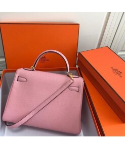 Replica Hermes Kelly Danse 20306 Designer Tote Shoulder Strap Bag Pink