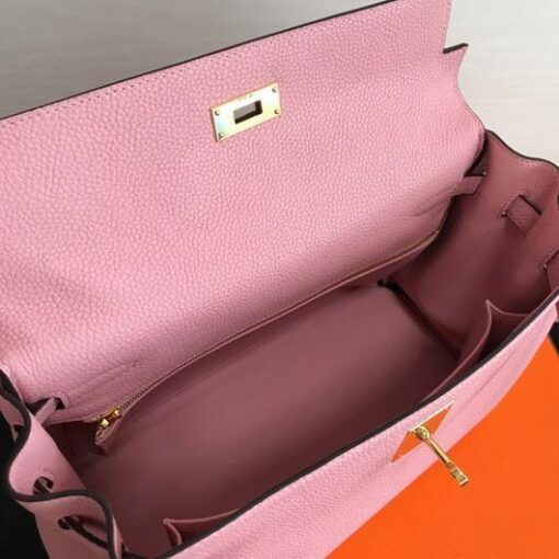 Replica Hermes Kelly Danse 20306 Designer Tote Shoulder Strap Bag Pink 5