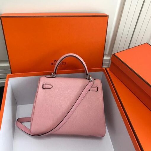 Replica Hermes Kelly Danse 20306 Designer Tote Shoulder Strap Bag Pink 7