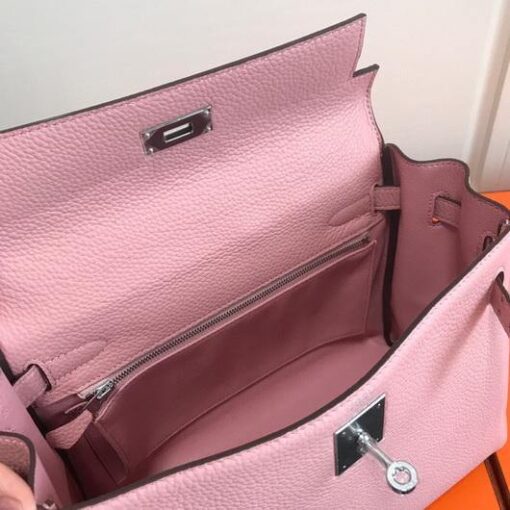 Replica Hermes Kelly Danse 20306 Designer Tote Shoulder Strap Bag Pink 11