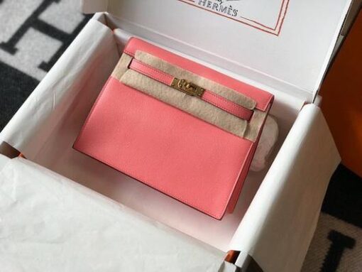 Replica Hermes Kelly Danse 22cm Leather Bag 20359 Pink