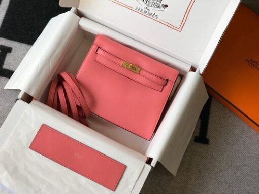 Replica Hermes Kelly Danse 22cm Leather Bag 20359 Pink 4