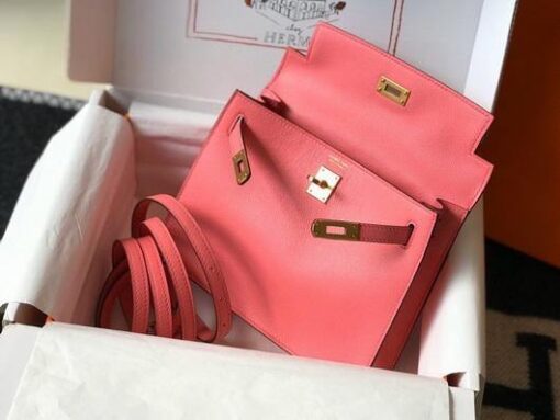 Replica Hermes Kelly Danse 22cm Leather Bag 20359 Pink 5