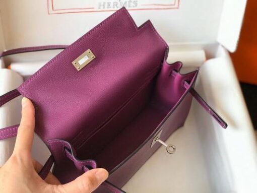 Replica Hermes Kelly Danse 22cm Leather Bag 20358 Purple 8