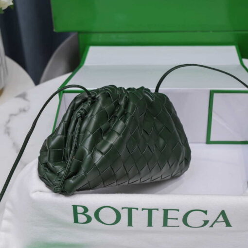 Replica BV 585852 Bottega Veneta Mini Pouch intrecciato leather clutch with strap Dark Green 4