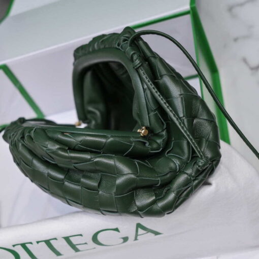 Replica BV 585852 Bottega Veneta Mini Pouch intrecciato leather clutch with strap Dark Green 6