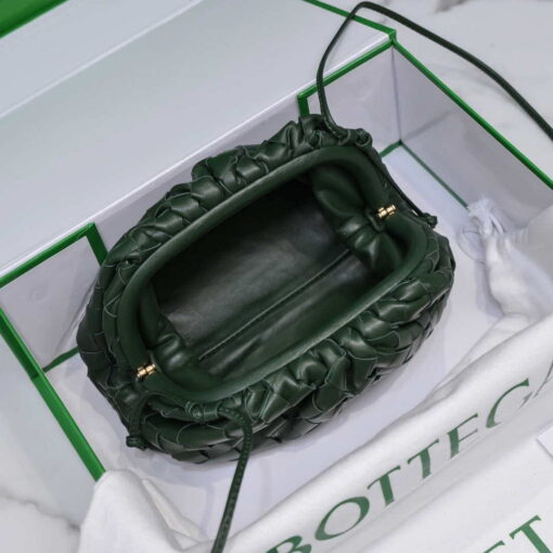 Replica BV 585852 Bottega Veneta Mini Pouch intrecciato leather clutch with strap Dark Green 7